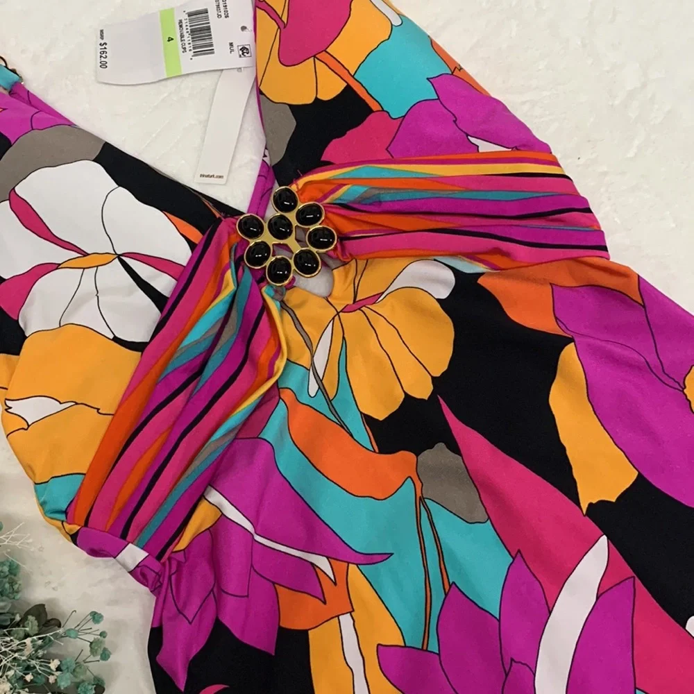 NWT TRINA TURK GEMINI PLUNGE MAILLOT - Picture 10 of 16